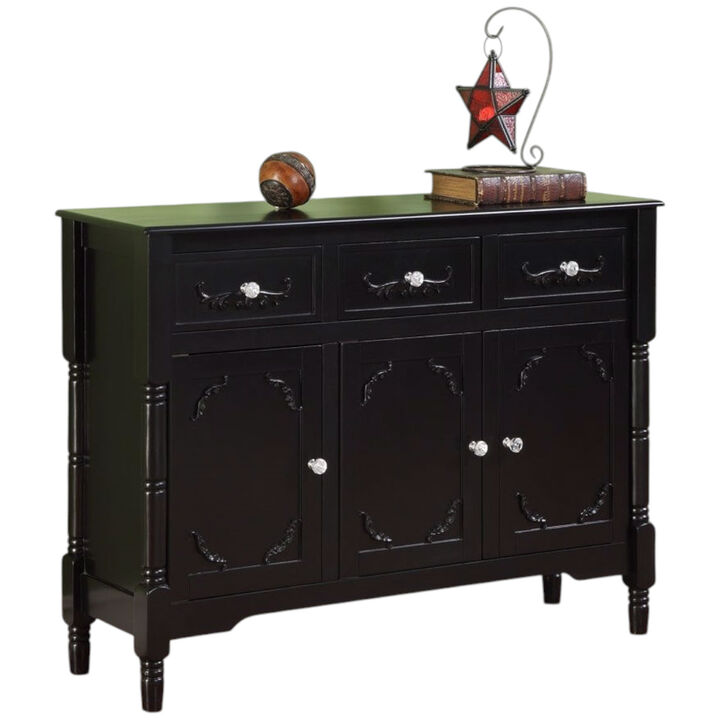 Classic Solid Wood Sideboard Console Table with Drawers for Storage