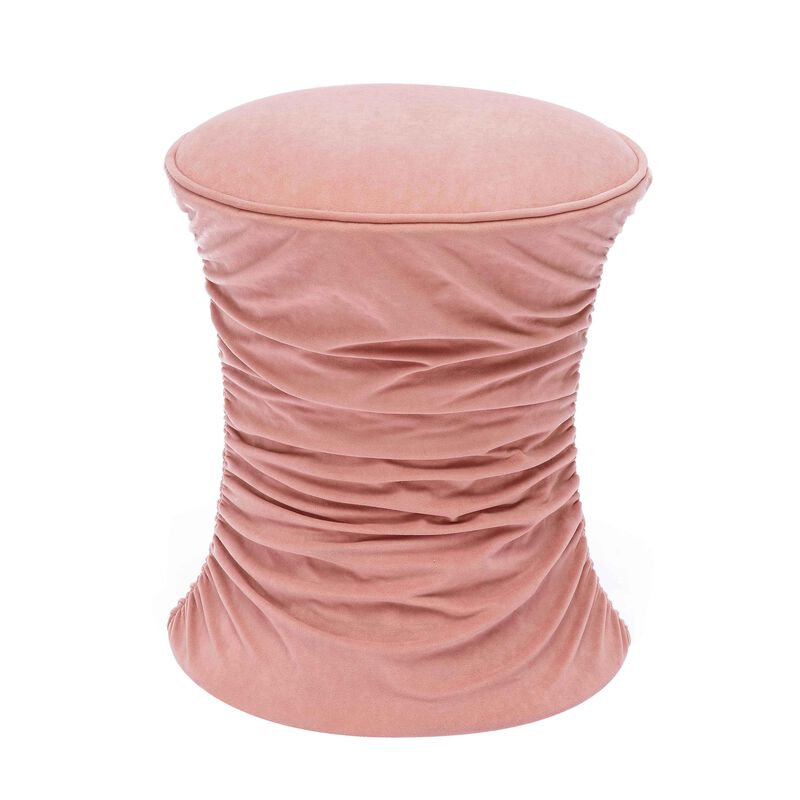 Bounce Dark Terracotta Ruched Velvet Adjustable Ottoman