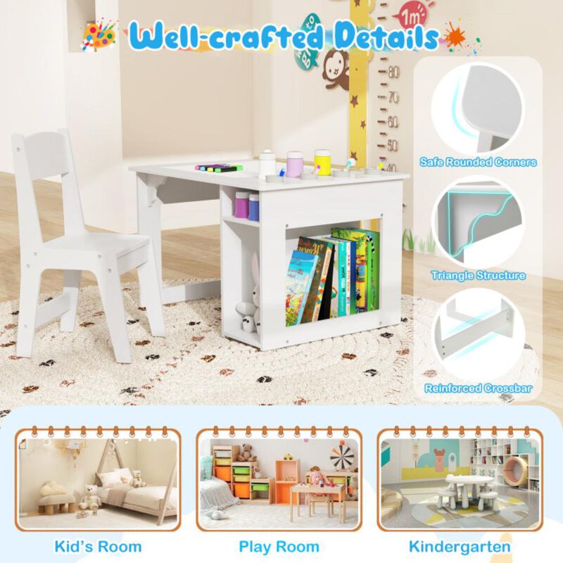 Hivvago Kids Art Table and Chair Set Toddler Craft Drawing Desk