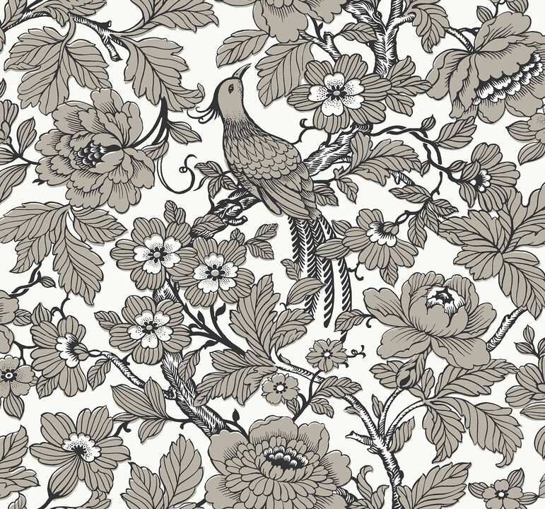 Beaufort Black Peony Chinoiserie Wallpaper