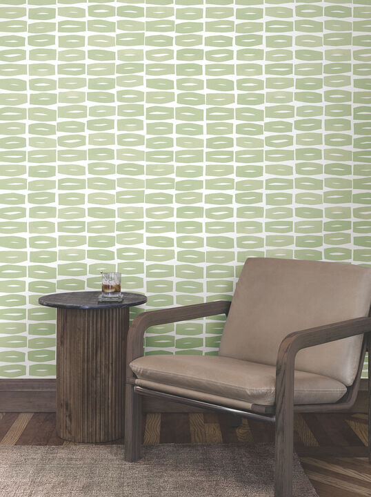 Modernist Motif Leaf Wallpaper (Set of 2)
