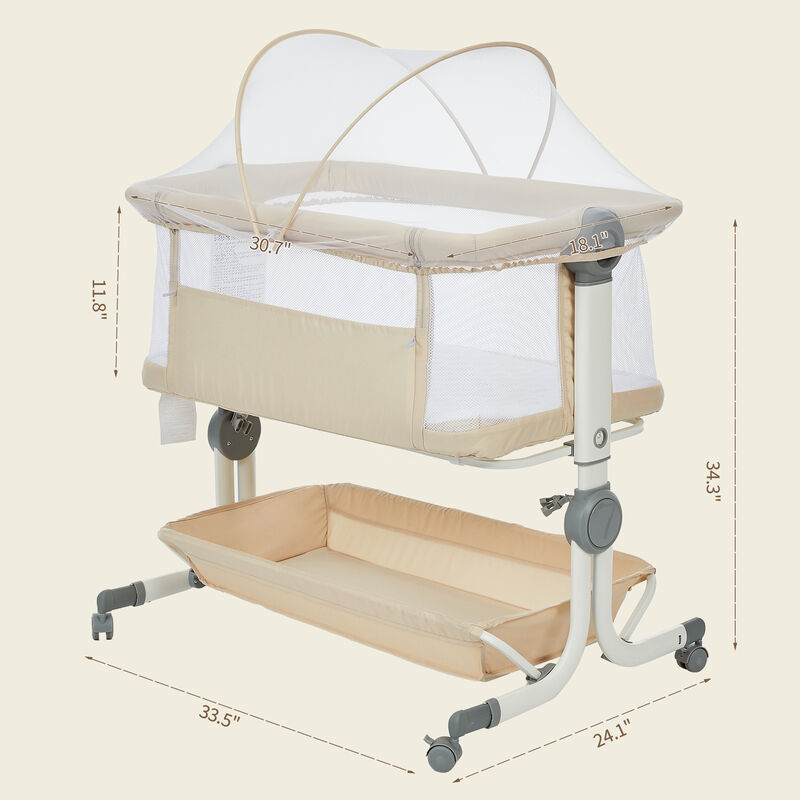 3-in-1 Portable Bedside Bassinet: 6 Heights image number 7