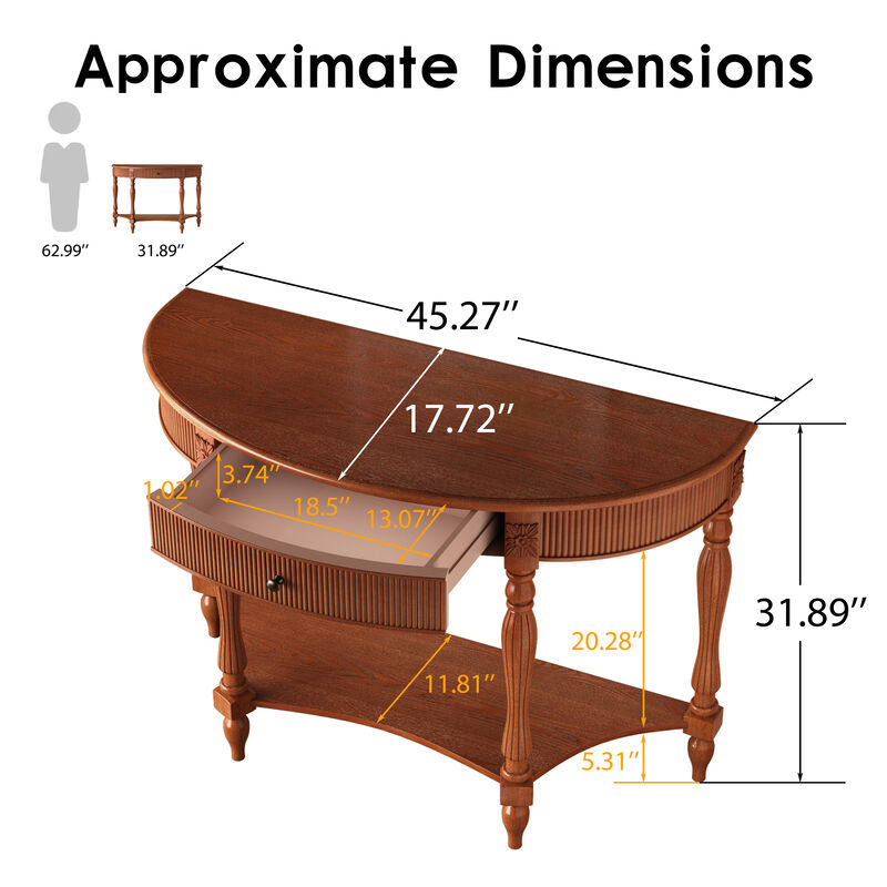 Muxtur Half Moon Console Table image number 3