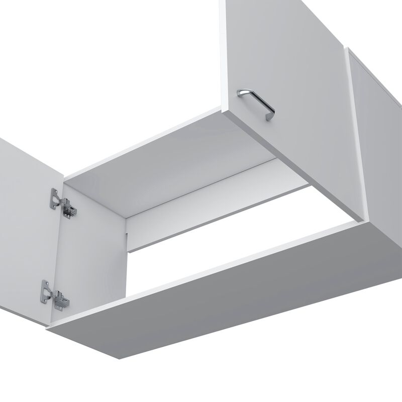 Salento Wall Double Door Cabinet, Two Shelves, White - Kitchen