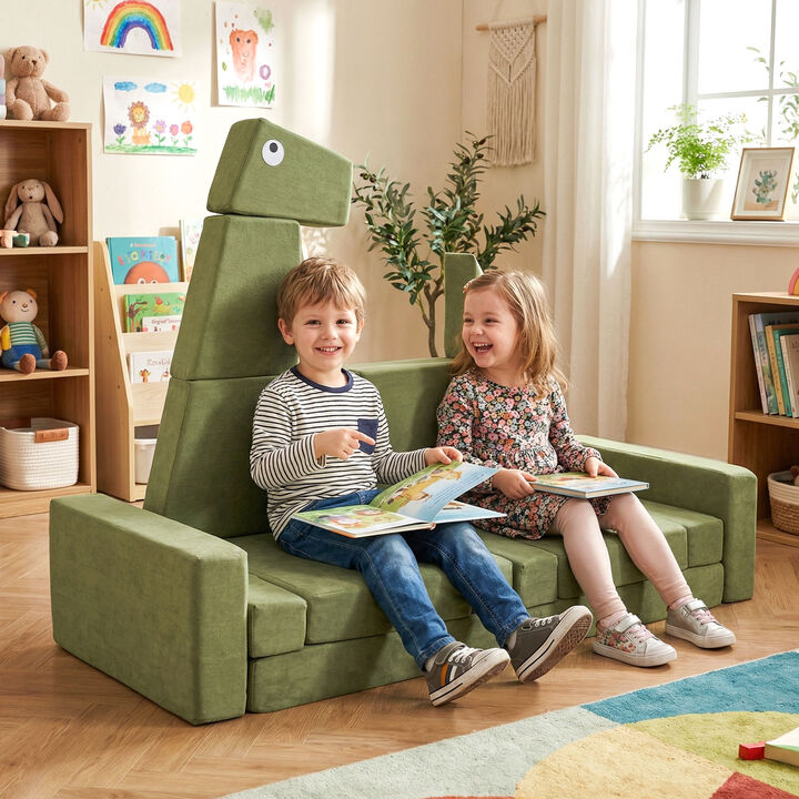 13-Piece Kids Play Couch Modular Foam Sofa for Creative Indoor Play