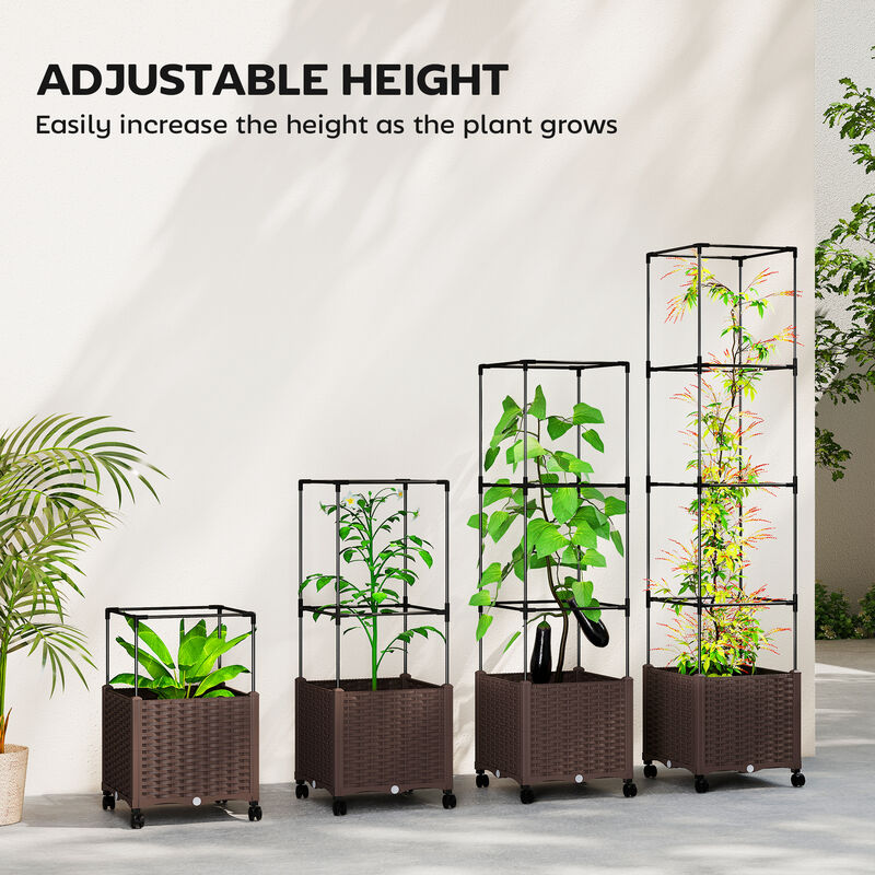 Hivvago Tomato Cage Planter Box with Trellis and Drainage image number 4