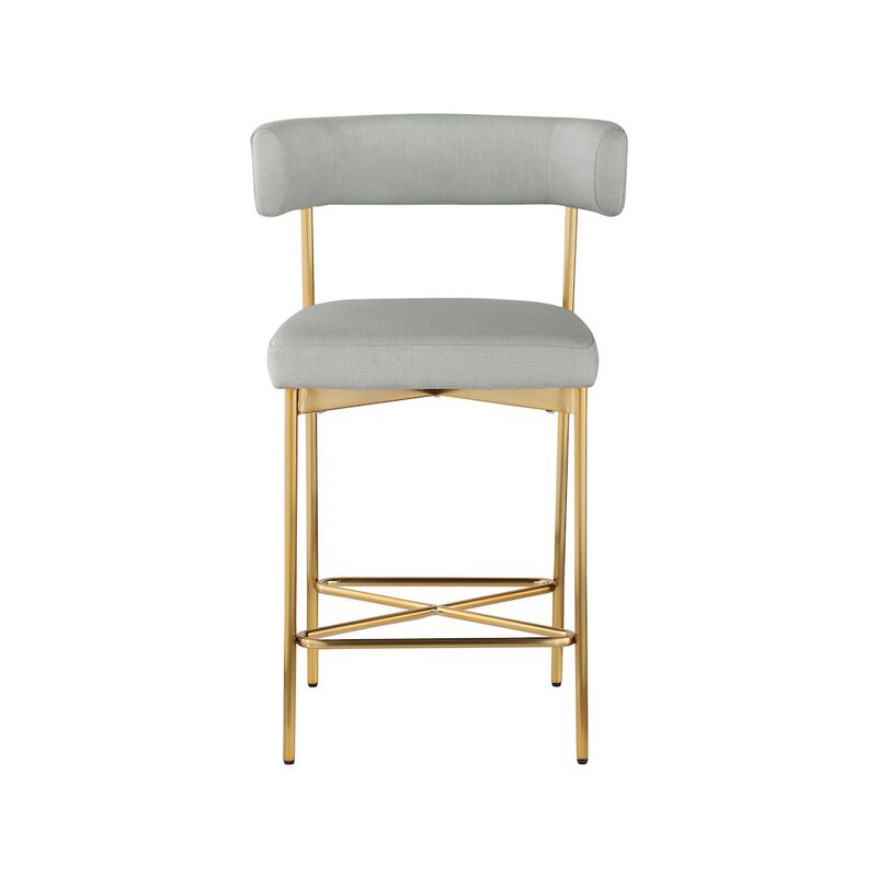 Meridian Furniture Rivage Durable Linen Textured Fabric Stool, Set of 2