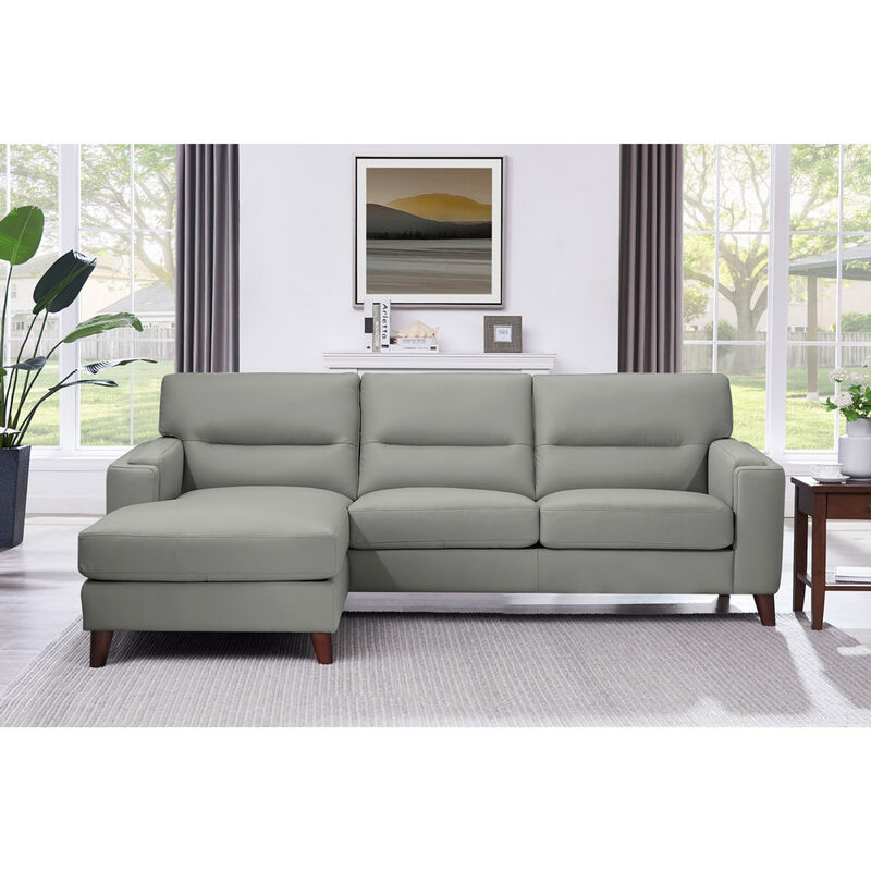 Elm Top Grain Leather Sofa Chaise
