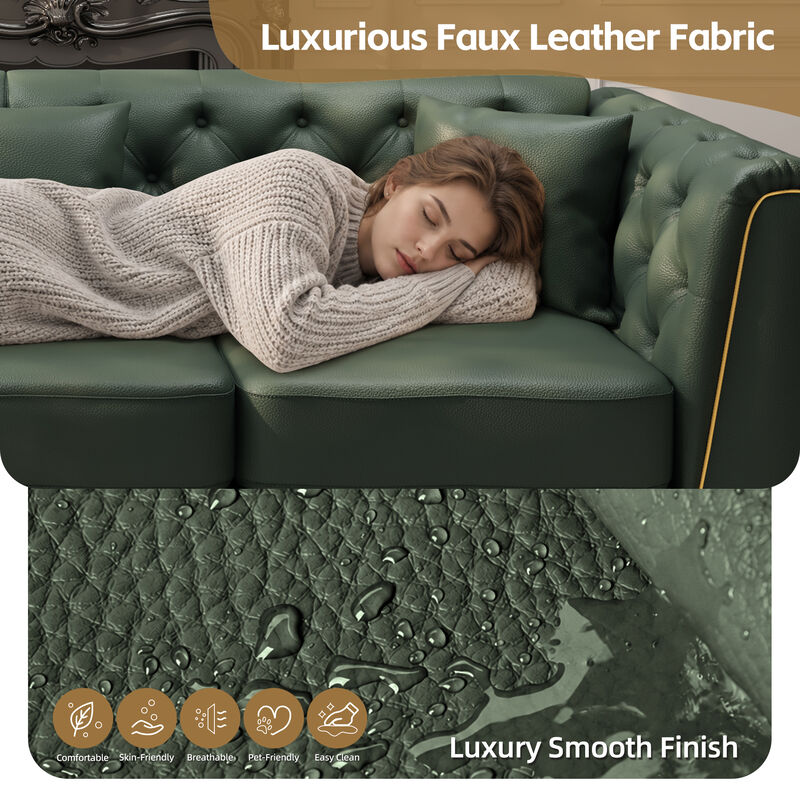 Wotvo 81.5" 3-Seater Modular Chesterfield Sofa image number 7
