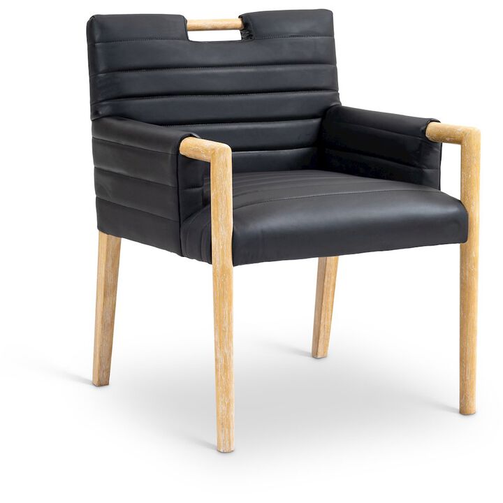 Meridian Furniture Aimee Black Vegan Leather Dining Arm Chair