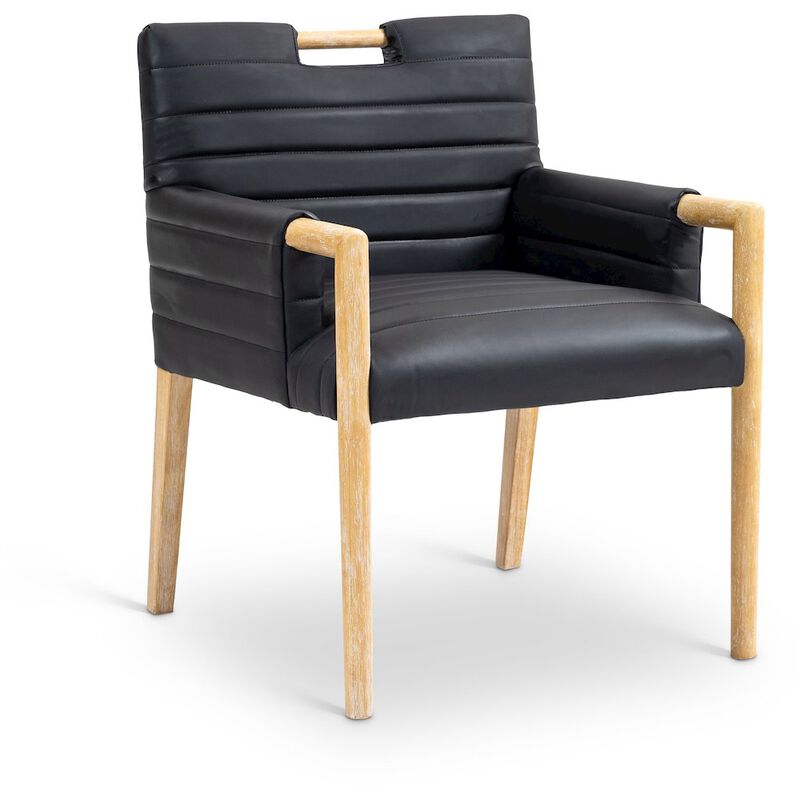 Meridian Furniture Aimee Black Vegan Leather Dining Arm Chair