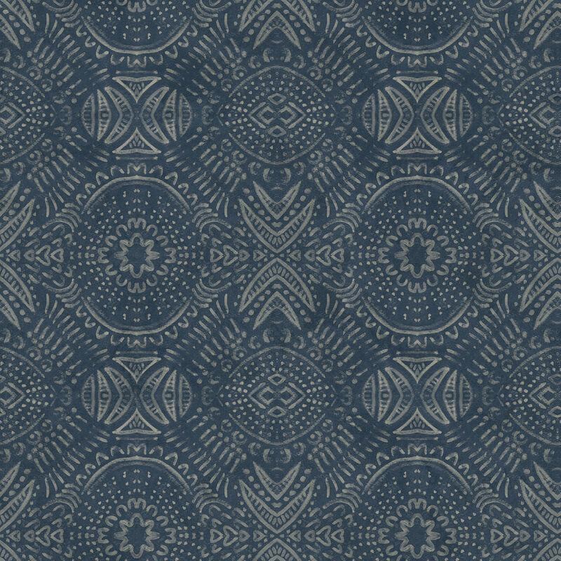 Java Navy Medallion Wallpaper image number 0