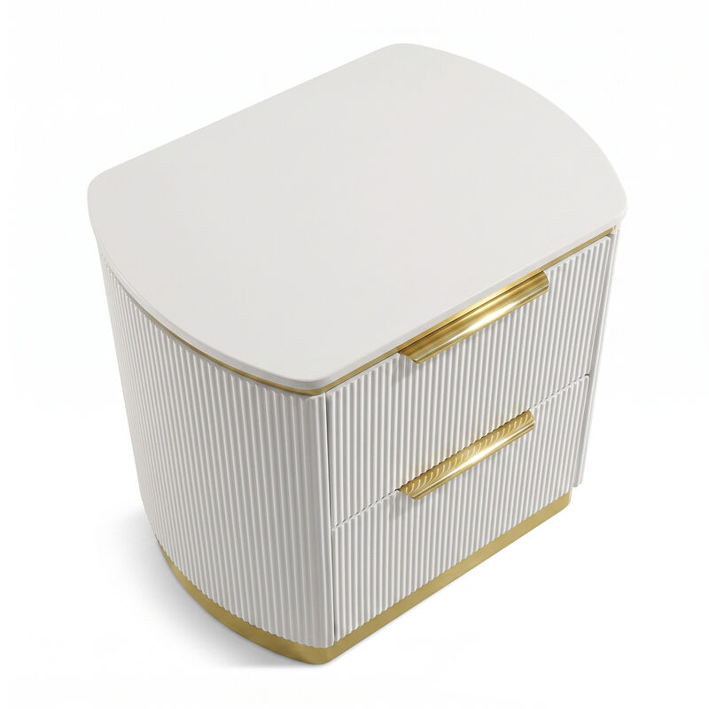 Giovanni Nightstand with 2 Drawers and Fluted Fronts image number 3