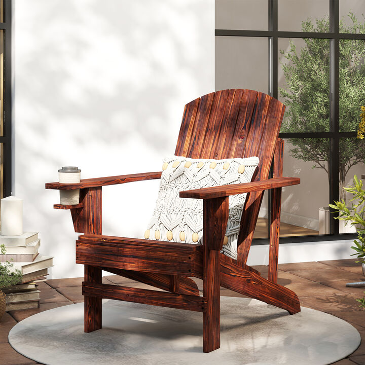 Hivvago Adirondack Chair with Cupholder for Patio & Porch