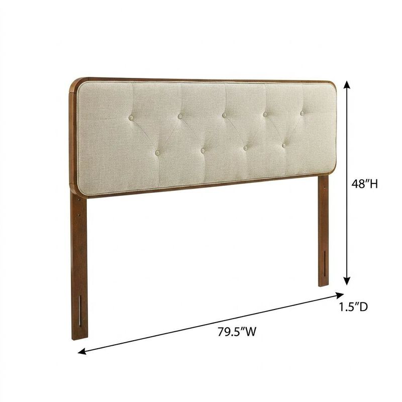 Tufted Fabric King Headboard with Wood Frame and Elegant Design image number 1
