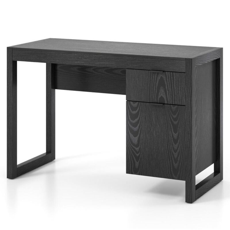 Hivvago Modern Computer Desk Writing Workstation with Cabinet and Drawer