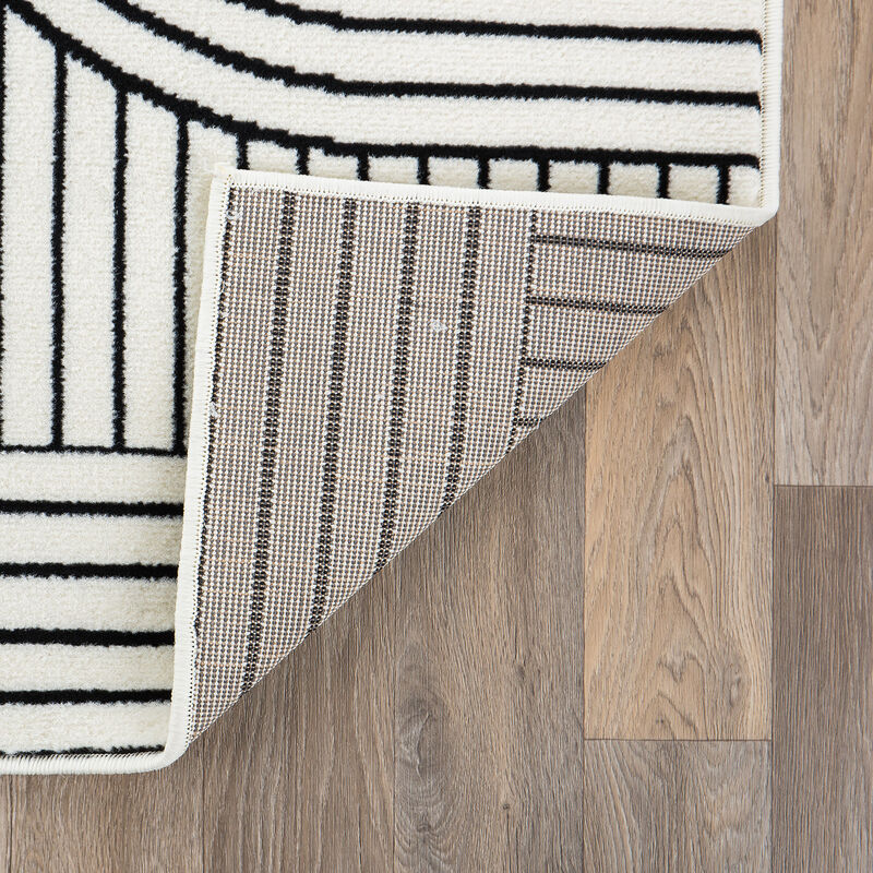 World Rug Gallery Contemporary Stripe Arch Design Area Rug:  Stain & Fade-Resistant,  Low Pile,  Pet Friendly image number 3