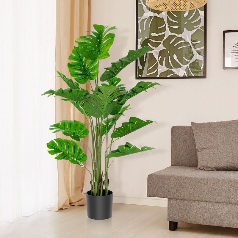 5 Feet Artificial Tree Faux Monstera Deliciosa Plant for Home Indoor and Outdoor