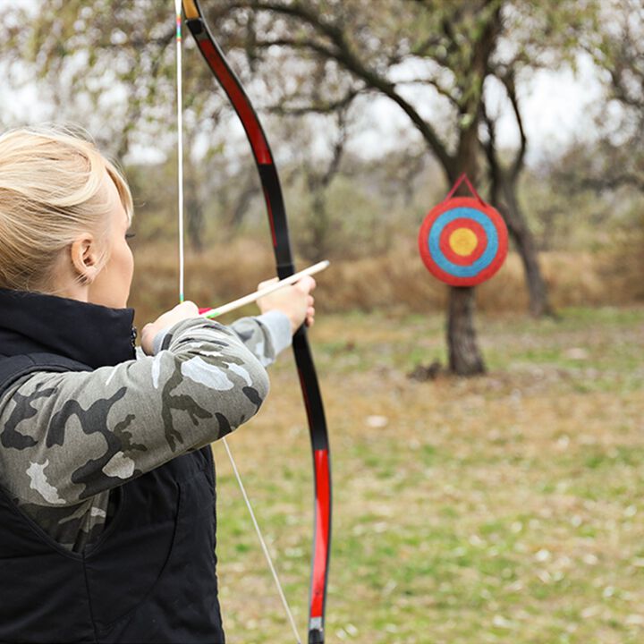 Round Straw Archery Target with 5 Layers, Handmade Arrow Target for Backyard Bow Practice-Multi Color