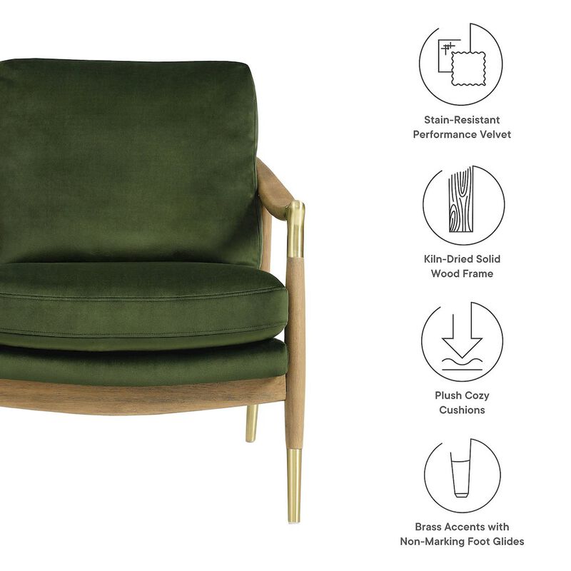 Langford Performance Velvet Accent Armchair image number 1