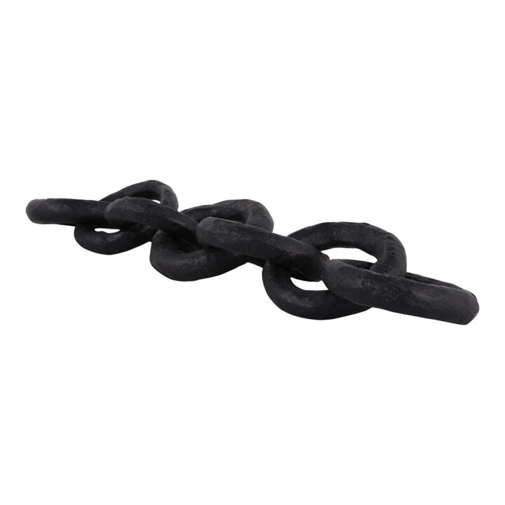 24x5" Paper Mache Chain Link Object, Black