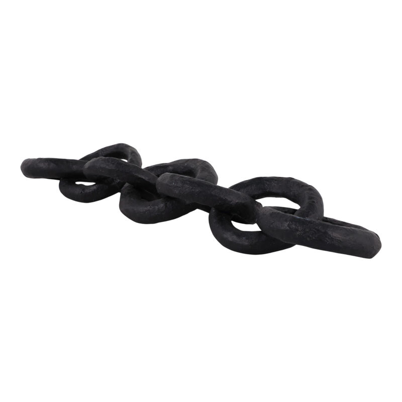 24x5" Paper Mache Chain Link Object, Black image number 1