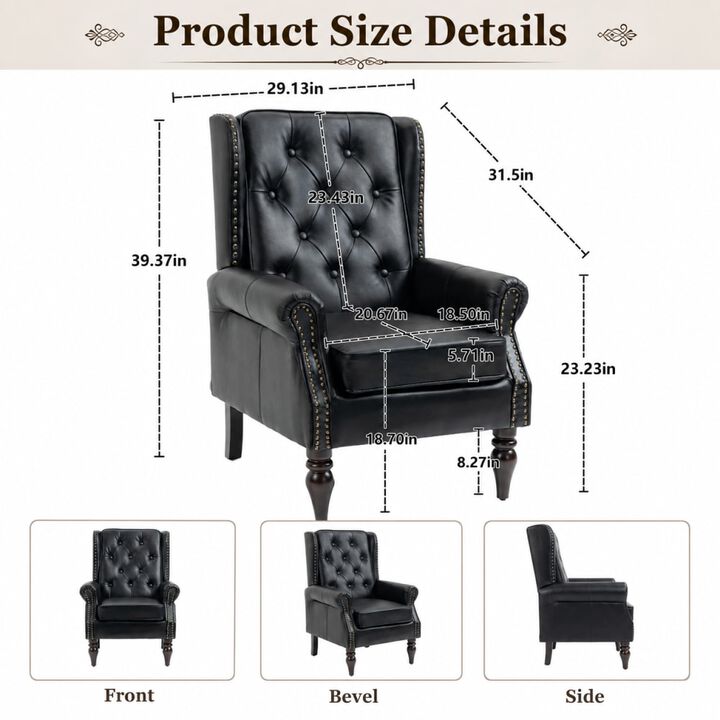 GOODSILO Modern Wood Frame Upholstered Armchair Comfortable Accent Lounge Chair for Living Room Bedroom Small Space Use