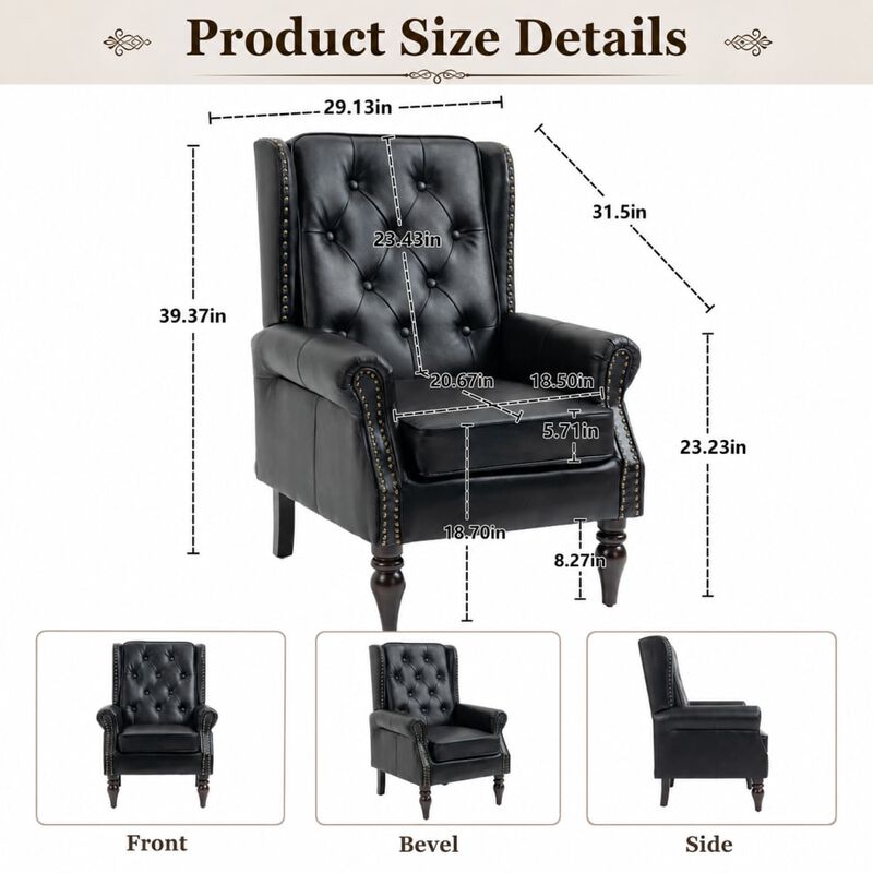 GOODSILO Modern Wood Frame Upholstered Armchair Comfortable Accent Lounge Chair for Living Room Bedroom Small Space Use image number 1