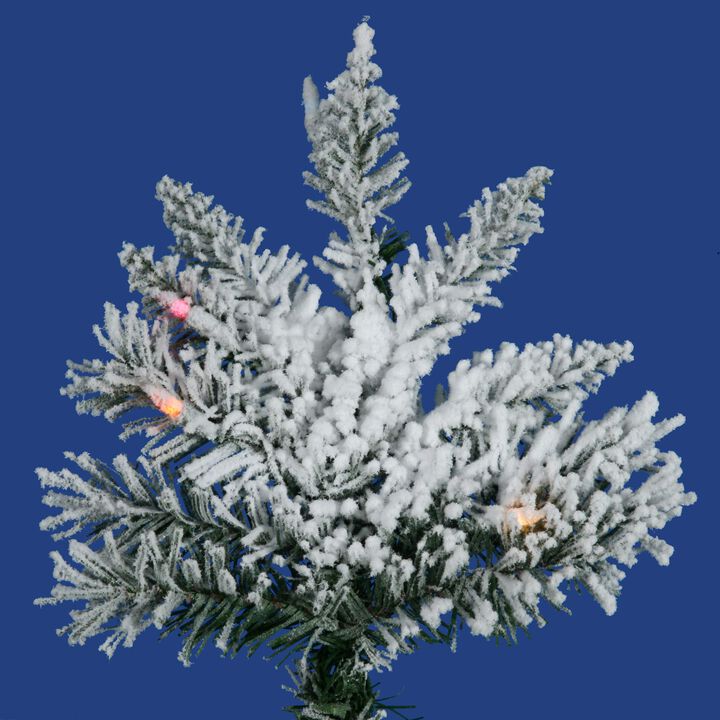 Vickerman Flocked Slim Utica Tree with Dura-Lit 400 Light, 7.5-Feet by 43-Inch, Multicolored (A895077)