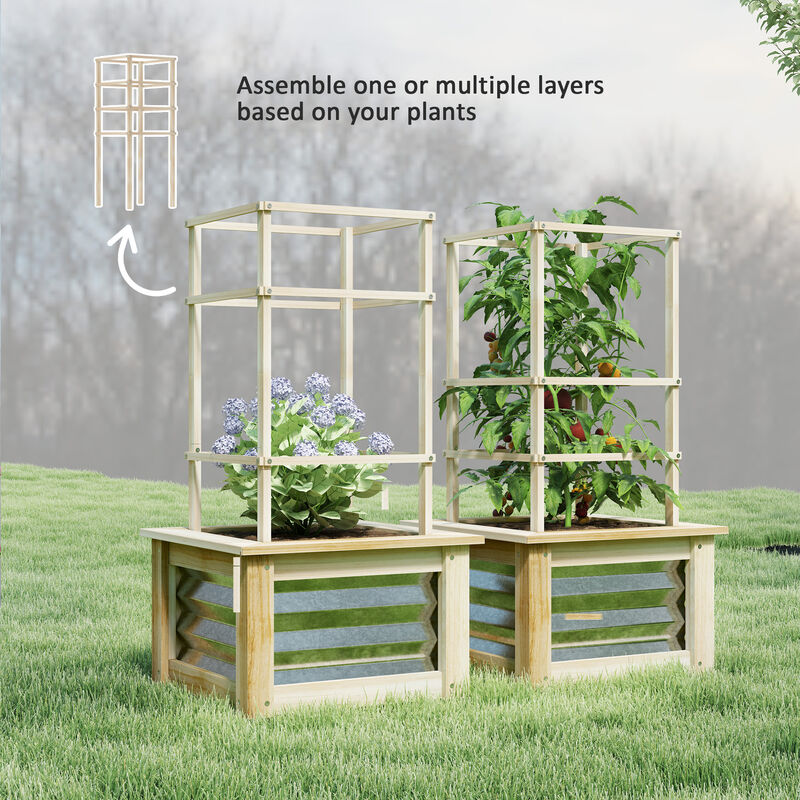 Hivvago Garden Bed with Trellis and Elevated Planter image number 4