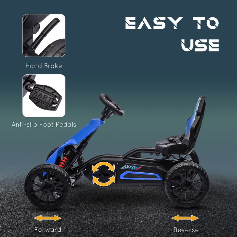 BreeBe Kids Pedal Go Kart W/ Adjustable Seat, Swing Axle image number 4