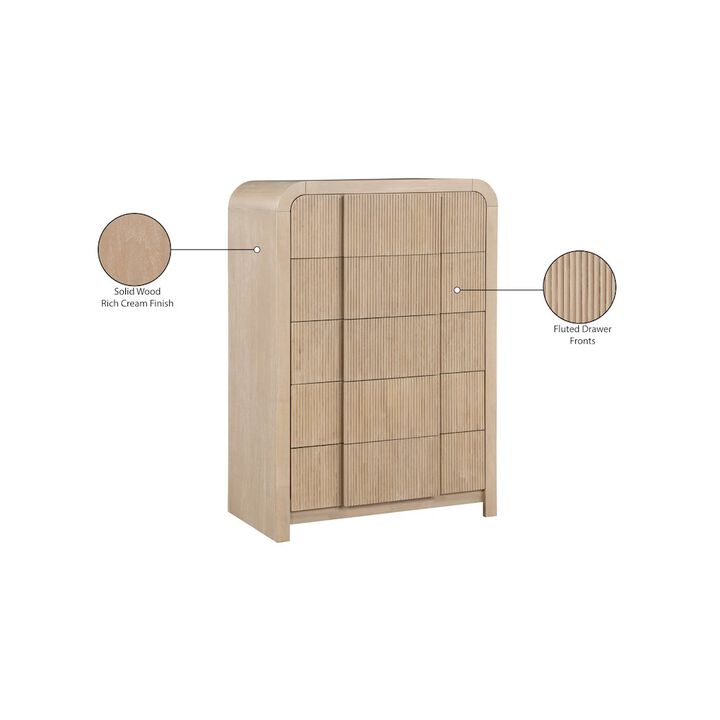 Meridian Furniture Fluted Natural Chest