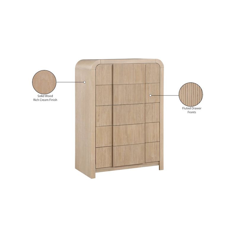 Meridian Furniture Fluted Natural Chest