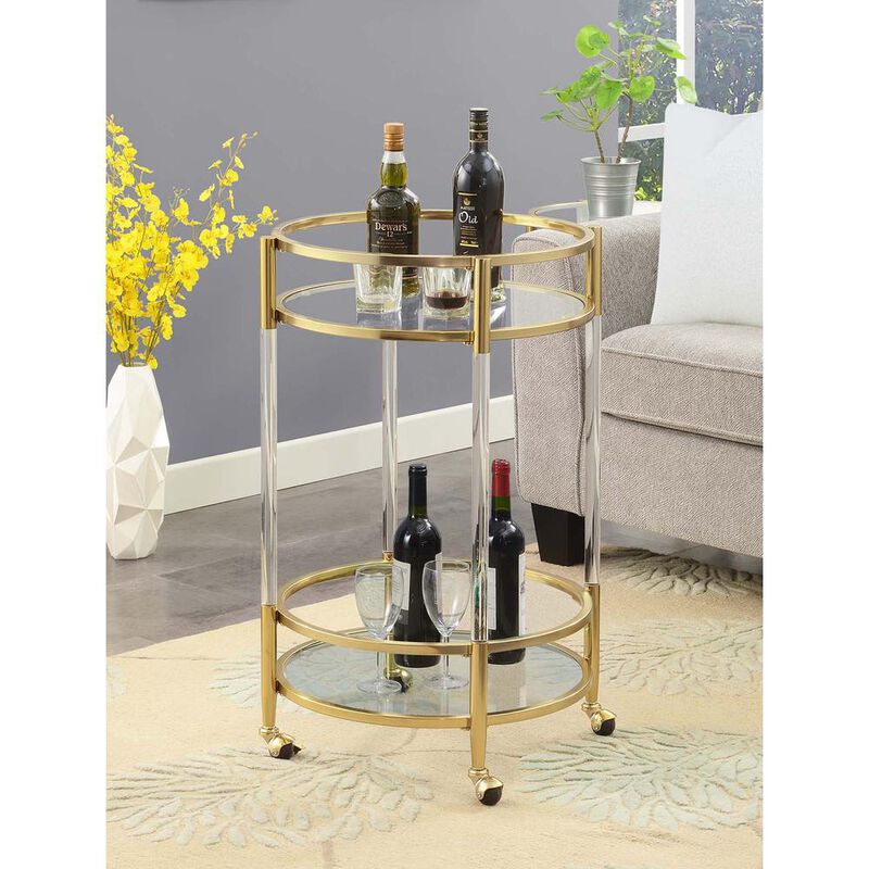 Convience Concept, Inc. Royal Crest 2 Tier Acrylic Round Glass Bar Cart