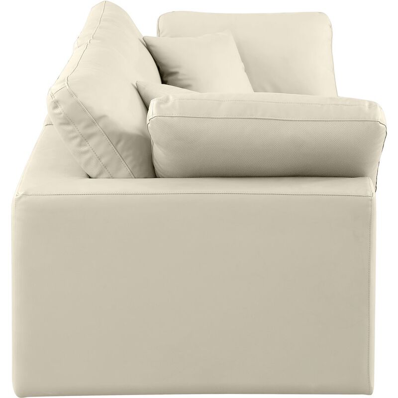 Meridian Furniture Comfy Cream Vegan Leather Modular Sofa