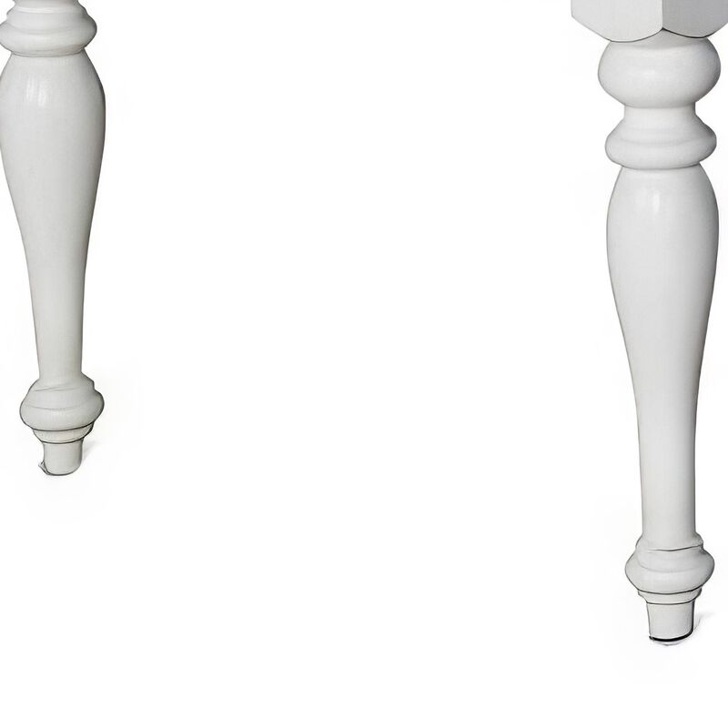 Barb Dining Table, White, Brown Mindi, Mahogany, Extendable 60-84 Inch image number 3