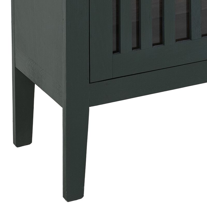 Maltie Sideboard Console Cabinet, 2 Doors, Forest Green Wood, 54 Inch - Benzara image number 3