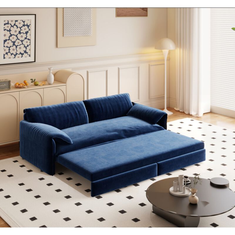 Lescet Velvet Pull‑Out Sleeper Sofa Bed image number 3