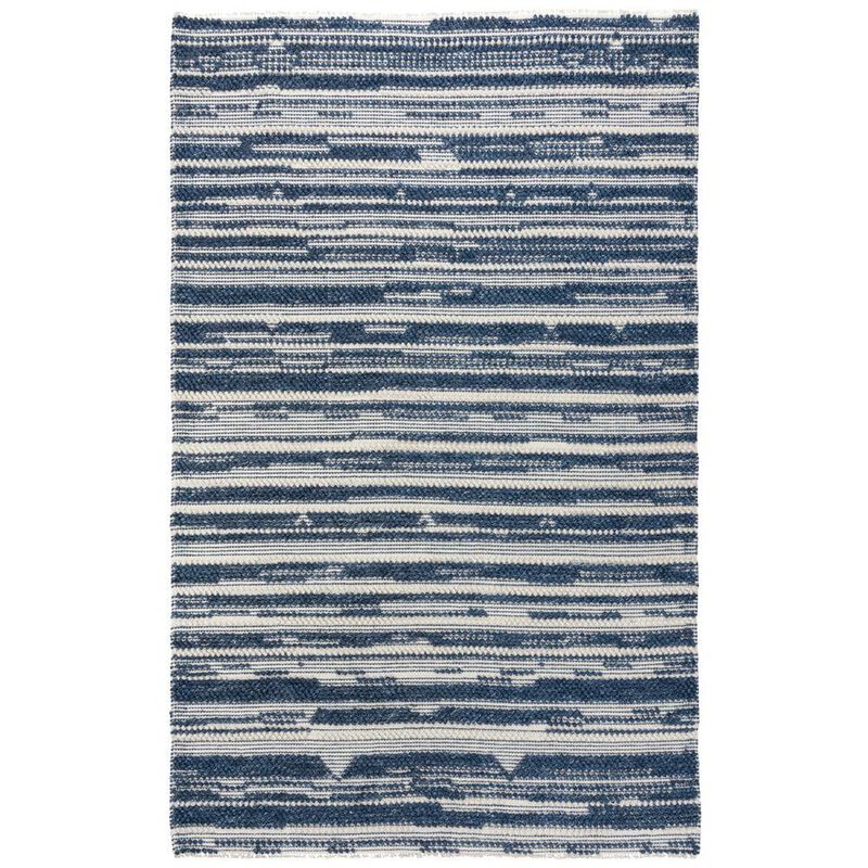 Hand Woven Flat Weave Pile Wool/ Polyester Rug, 5' x 7'6"