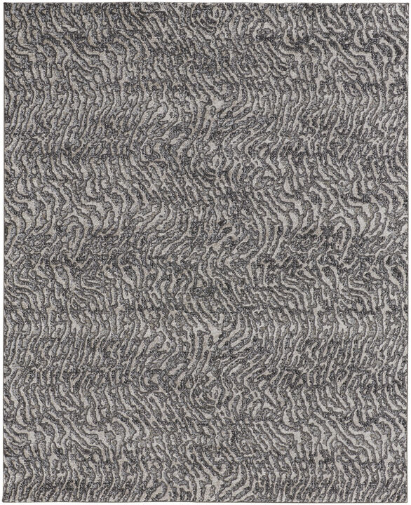 4 X 6 gray Taupe And Ivory Abstract Power Loom Stain Resistant Area Rug