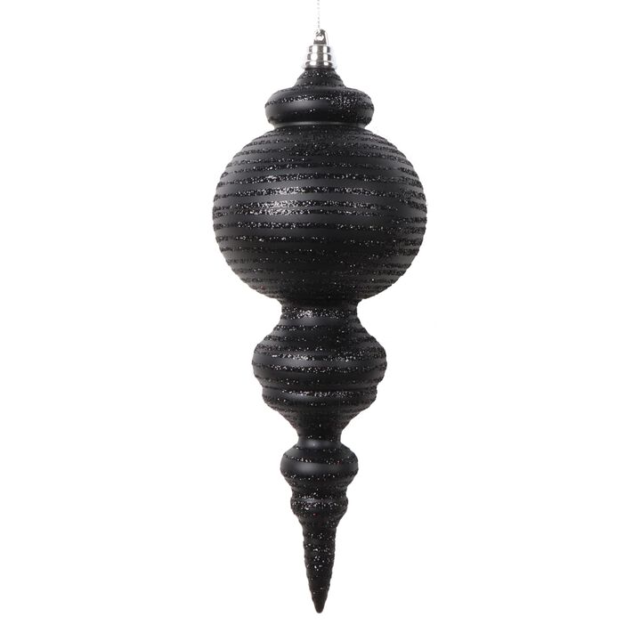 Vickerman 10" Matte Black Finial Ornament, 2 per Bag.
