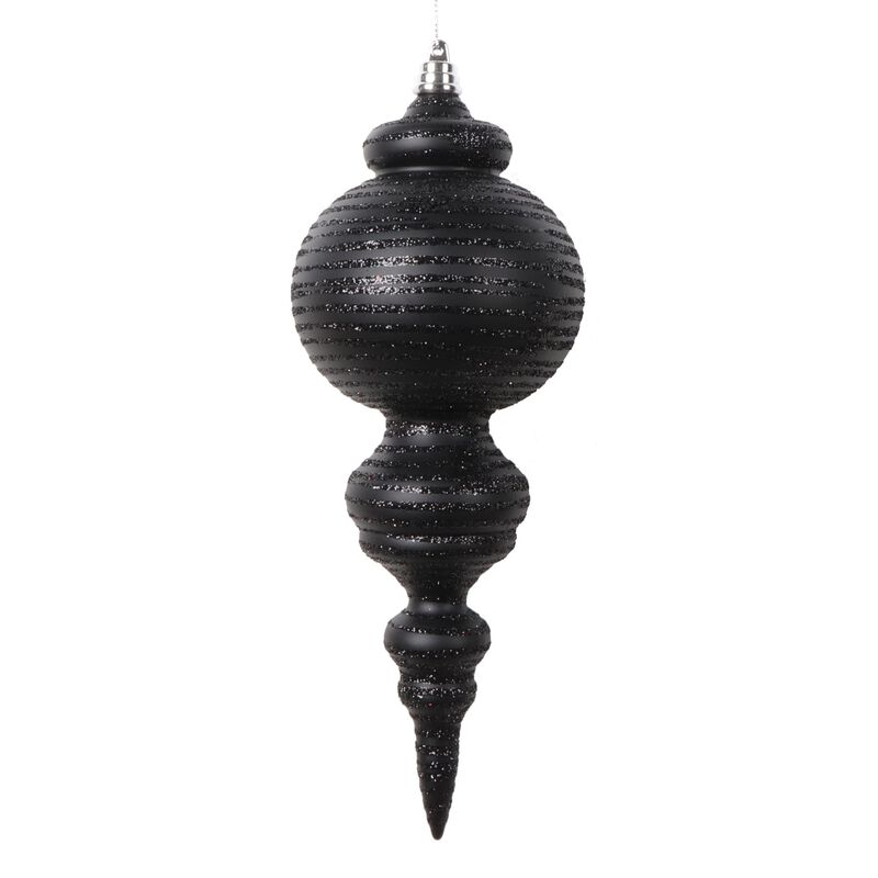 Vickerman 10" Matte Black Finial Ornament, 2 per Bag. image number 0