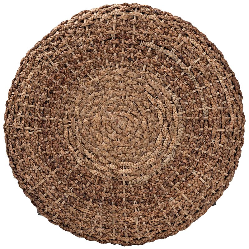 bali & pari Bailey Handwoven Seagrass Storage Ottoman with Lift-Top Lid &ndash; Rustic Wicker Trunk or Footrest with Inner Compartment for Living Room or Entryway, Round image number 6