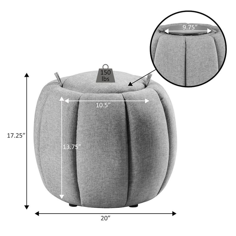 Convenience Concepts Designs4Comfort Daisy Storage Ottoman with Reversible Tray Lid