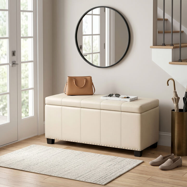 Simpli Home Amelia Storage Ottoman Bench