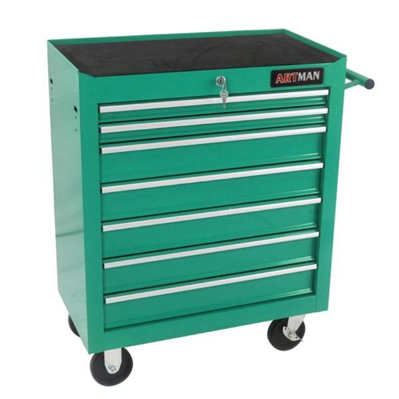 7-Drawer Multifunctional Tool Cart Mobile Storage Cabinet with Wheels for Garage & Workshop Organization