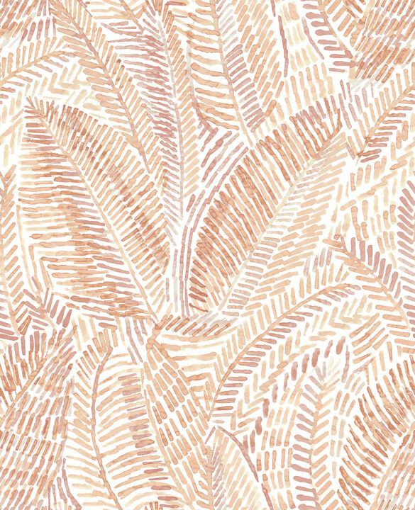 Fildia Orange Botanical Wallpaper