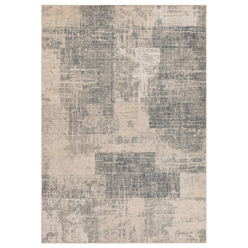 2 x 3 Light Blue Abstract Power Loom Area Rug image number 0