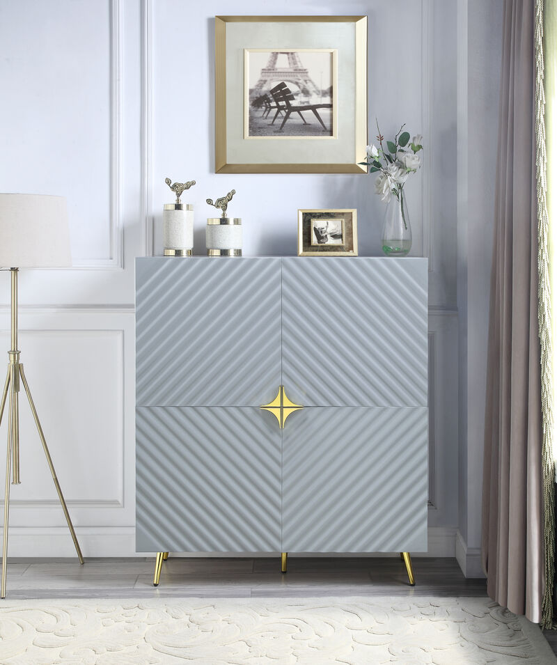 Gaines Accent Cabinet in Gray High Gloss Finish image number 1