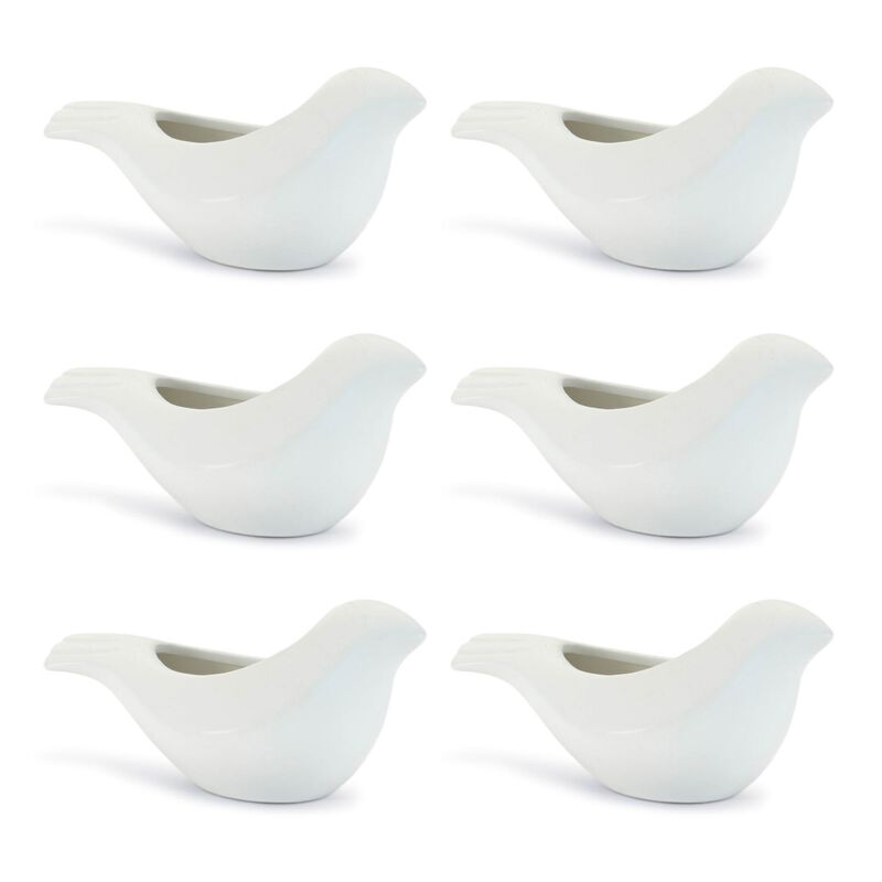 Set of 6 Ceramic Bird Planters for Indoor Plants or Decorative Display.